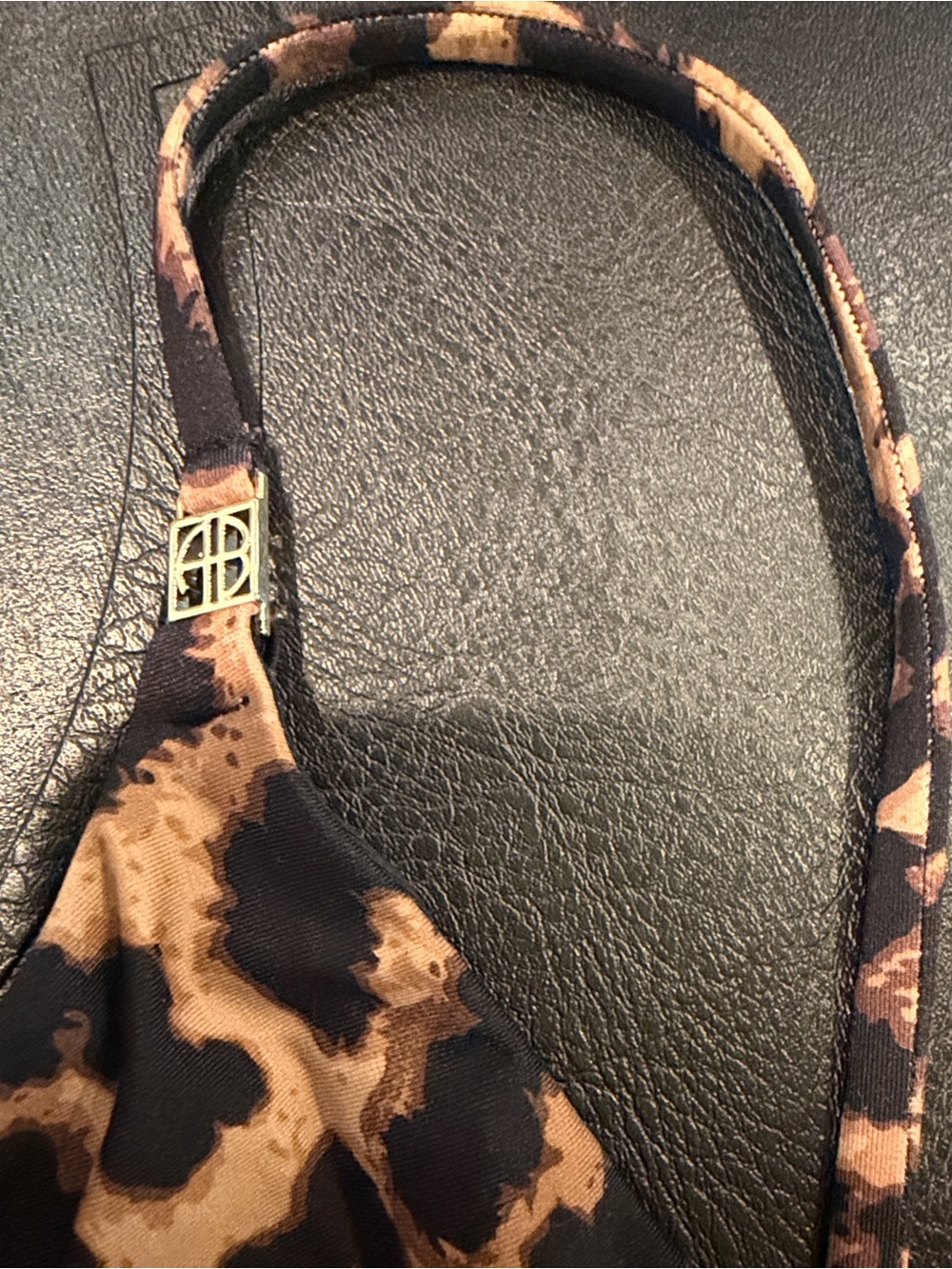 Anine Bing Leopard Print One-Piece Swimsuit - Brown & Black XS New - Picture 6 of 6